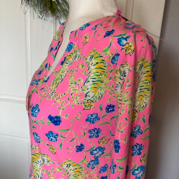 Lilly Pulitzer Loran Dress Prosecco Pink Tigress Garden Size Small - Picture 10 of 15